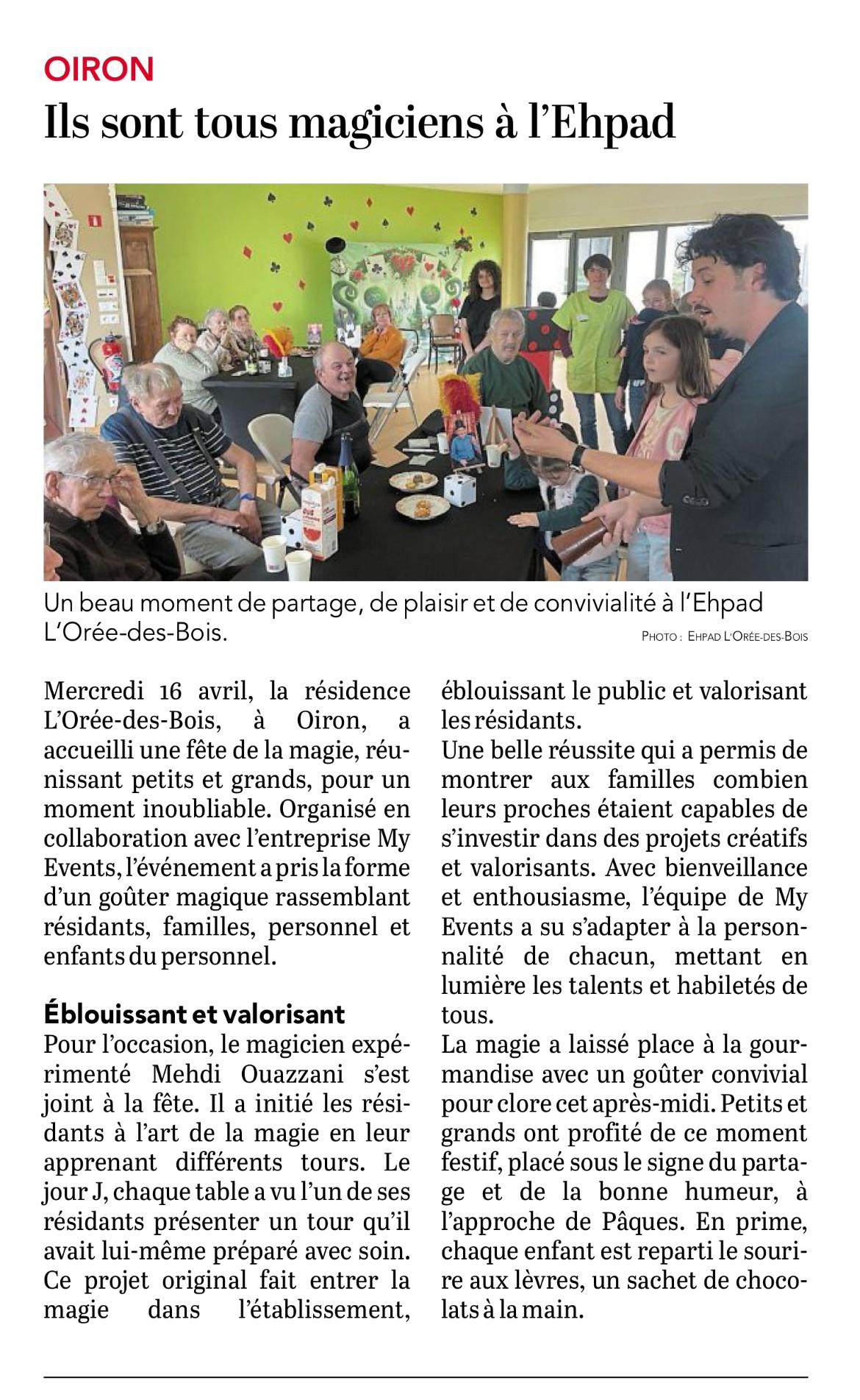 Article de presse magie 2025